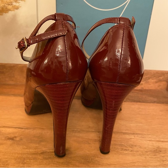 NINE West Deep Red Patent Leather high heel shoes - Picture 7 of 11